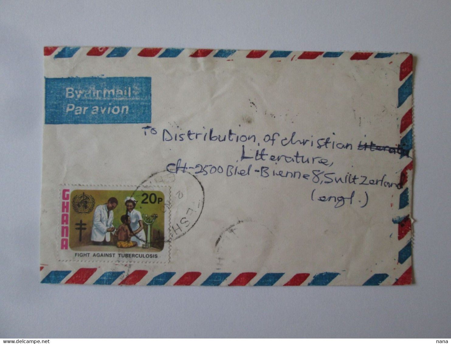 Ghana Enveloppe Voyage 1982 Bel Affranchissement/Ghana Mailed Envelope 1982 Nice Franking - Ghana (1957-...)