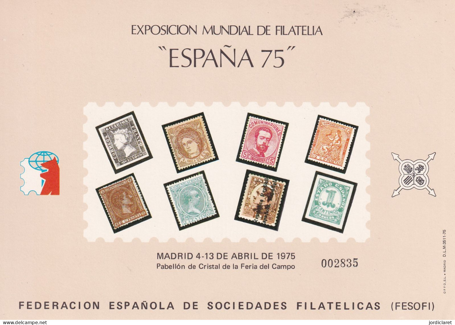 ESPAÑA 75 - Herdenkingsblaadjes