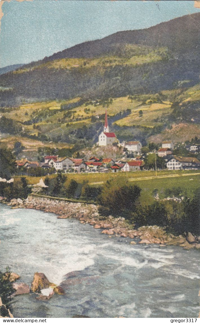 D7812) OETZ - 1909 Vom Fluss Auf Kirche Gesehen ALT - Oetz