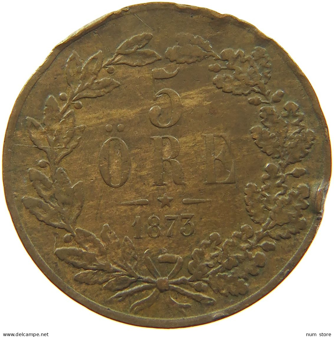 SWEDEN 5 ÖRE 1873 Oscar II. (1872-1907) #t020 0043 - Suède
