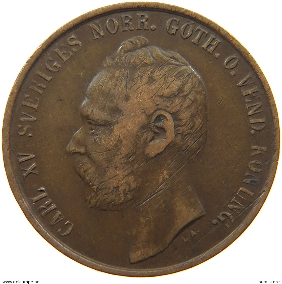 SWEDEN 5 ÖRE 1872 Karl XV. (1859-1872) #s046 0375 - Suède