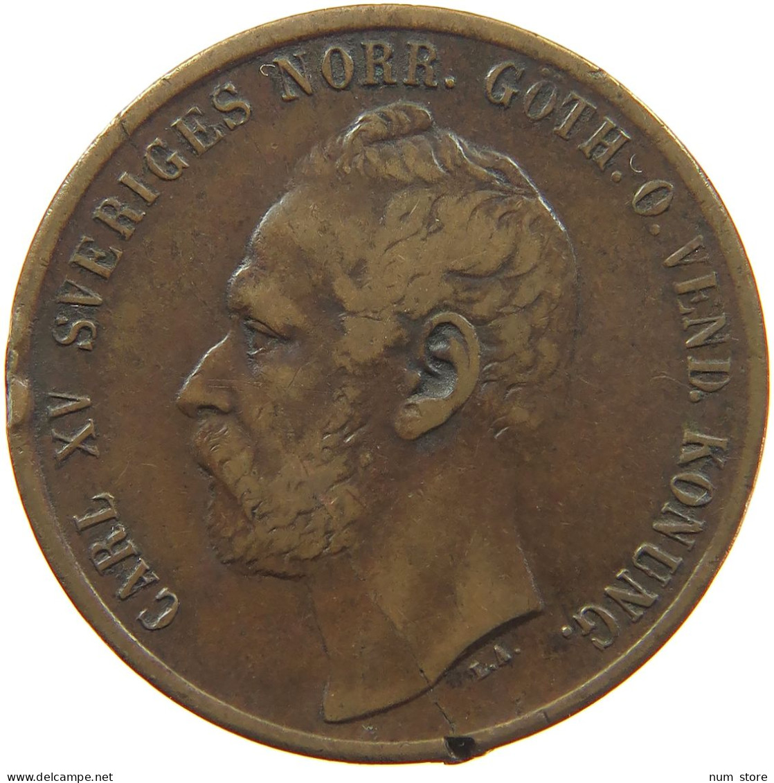 SWEDEN 5 ÖRE 1865 Karl XV. (1859-1872) #t020 0039 - Suède