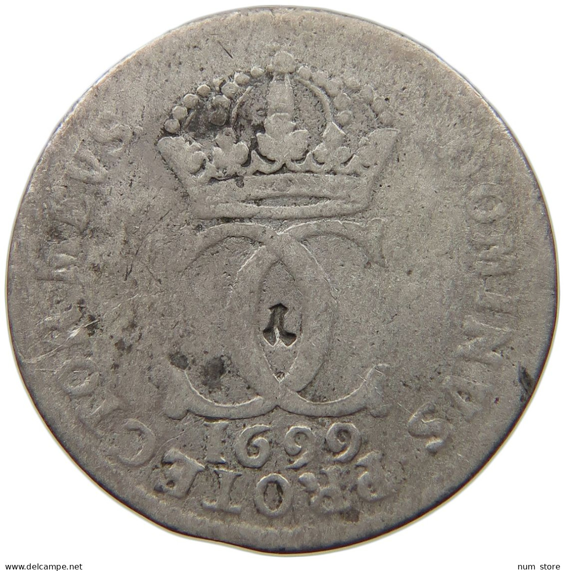 SWEDEN 5 ORE 1699 Charles XII. (1697-1718) SMALL COUNTERMARK 1 #t007 0323 - Suède