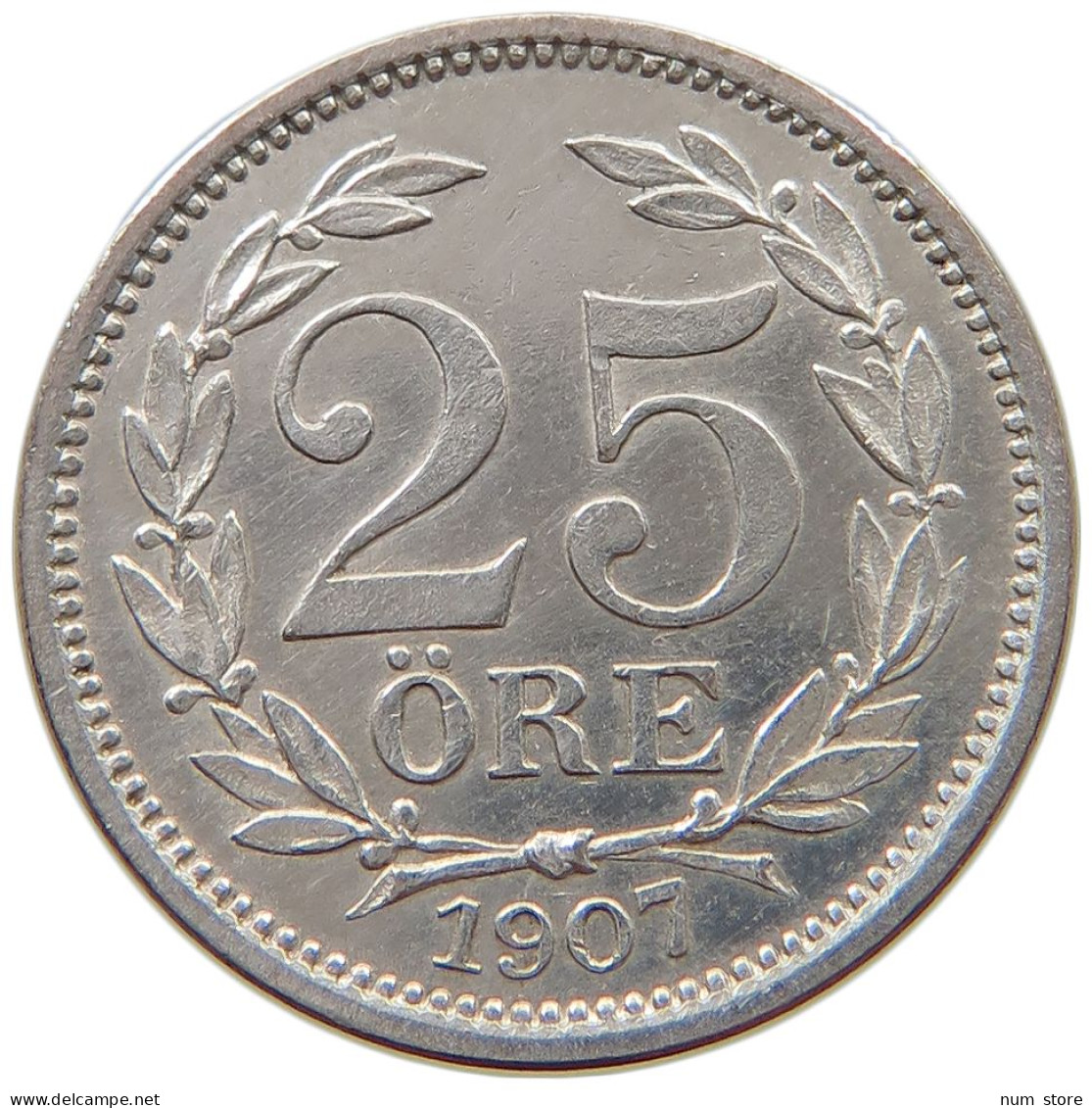 SWEDEN 25 ÖRE 1907 Oscar II. (1872-1907) #a002 0187 - Suède
