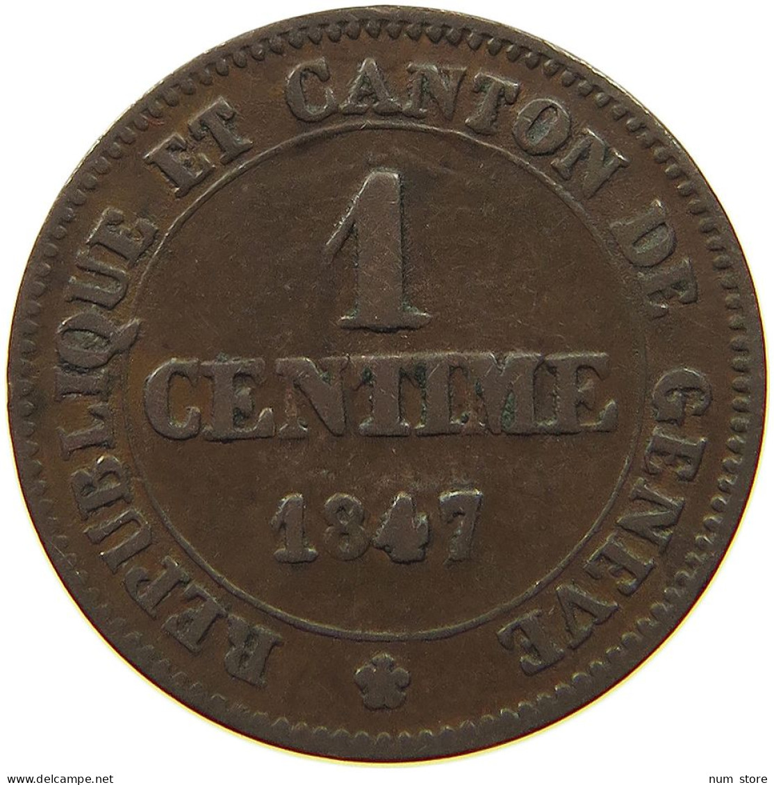 SWITZERLAND GENF CENTIME 1847  #t071 0023 - Autres & Non Classés