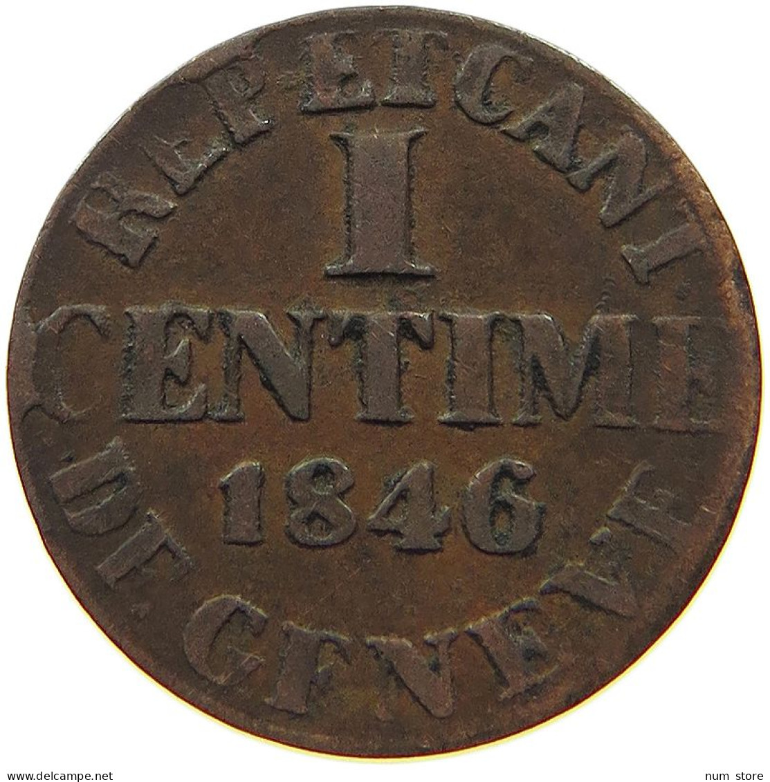 SWITZERLAND GENF GENEVE CENTIME 1846  #t071 0051 - Autres & Non Classés