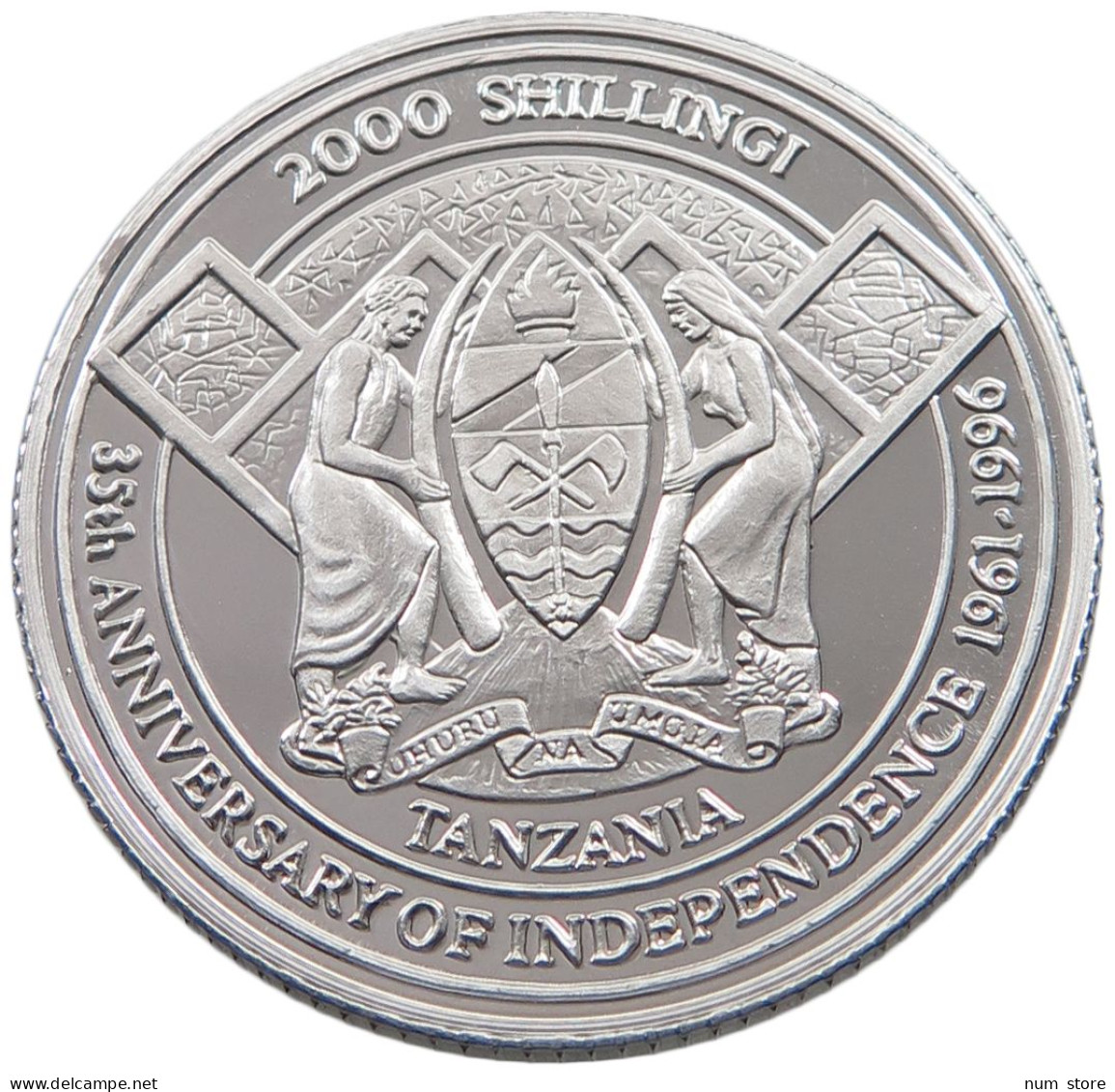 TANZANIA 2000 SHILINGI 1996 2000 SHILINGI 1996 ALUMINIUM PATTERN PROOF #alb038 0089 - Tanzania