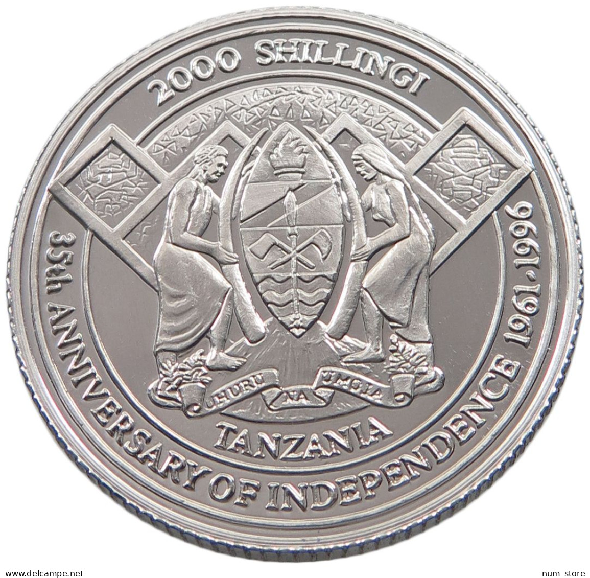 TANZANIA 2000 SHILINGI 1996 2000 SHILINGI 1996 ALUMINIUM PATTERN PROOF #alb038 0093 - Tansania