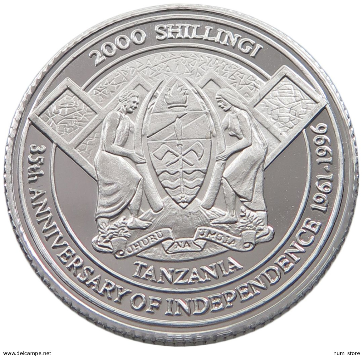 TANZANIA 2000 SHILINGI 1996 2000 SHILINGI 1996 ALUMINIUM PATTERN PROOF #alb038 0083 - Tanzanía