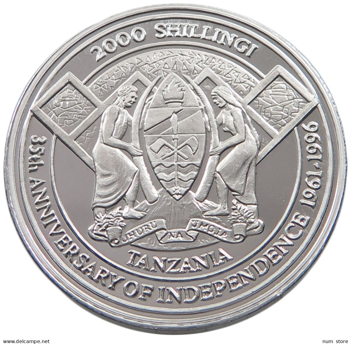 TANZANIA 2000 SHILINGI 1996 2000 SHILINGI 1996 ALUMINIUM PATTERN PROOF #alb038 0097 - Tanzanía