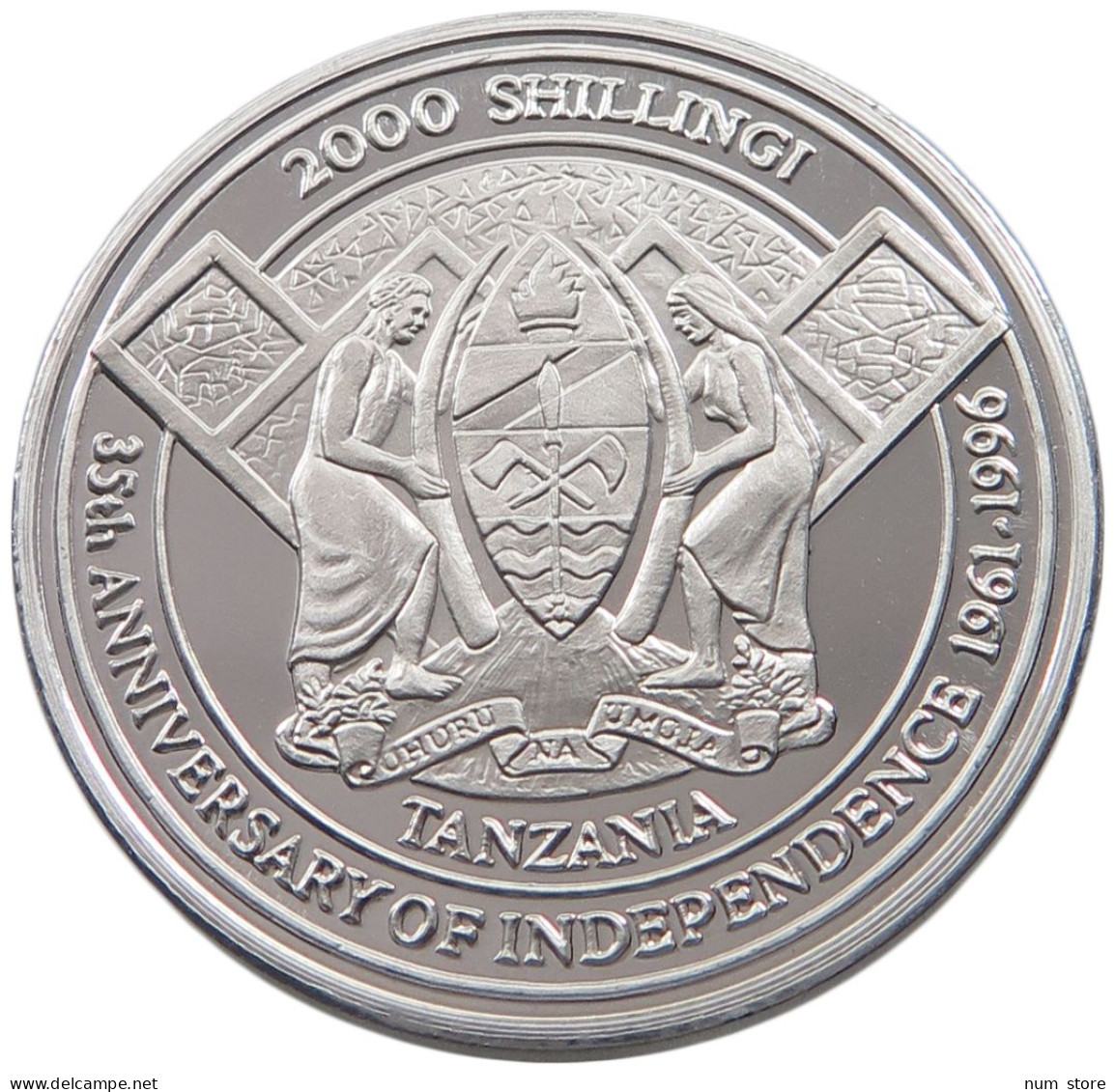 TANZANIA 2000 SHILINGI 1996 2000 SHILINGI 1996 ALUMINIUM PATTERN PROOF #alb038 0061 - Tanzanía