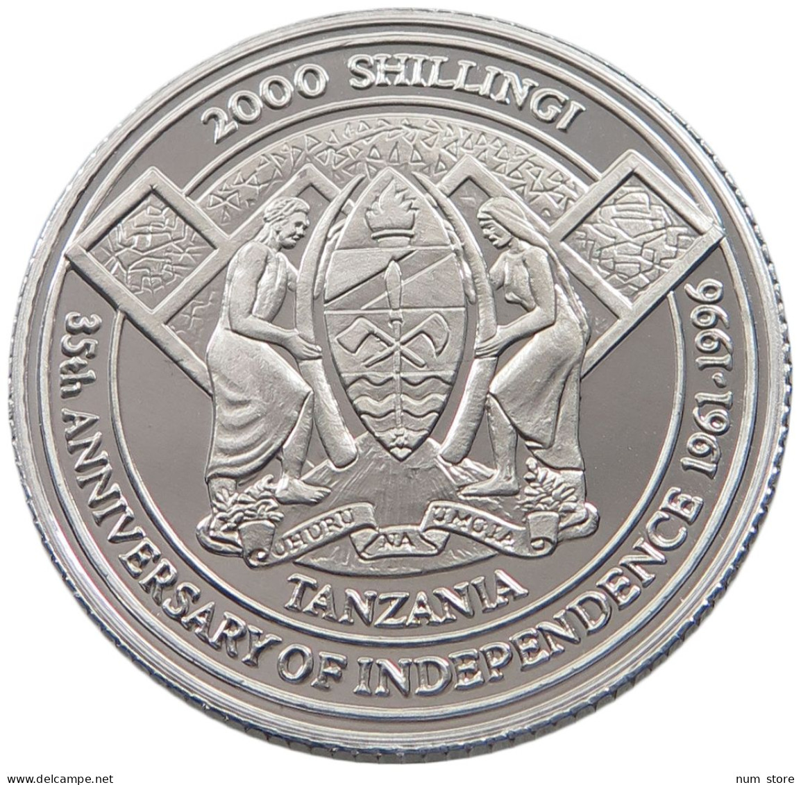 TANZANIA 2000 SHILINGI 1996 2000 SHILINGI 1996 ALUMINIUM PATTERN PROOF #alb038 0073 - Tanzanie