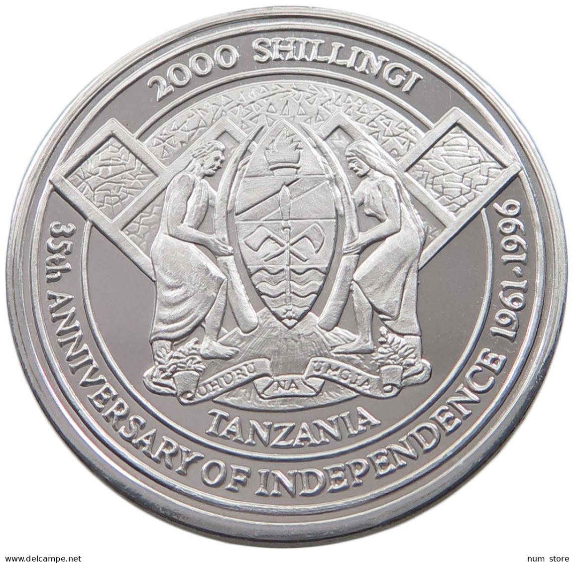 TANZANIA 2000 SHILINGI 1996 2000 SHILINGI 1996 ALUMINIUM PATTERN PROOF #alb038 0077 - Tanzania