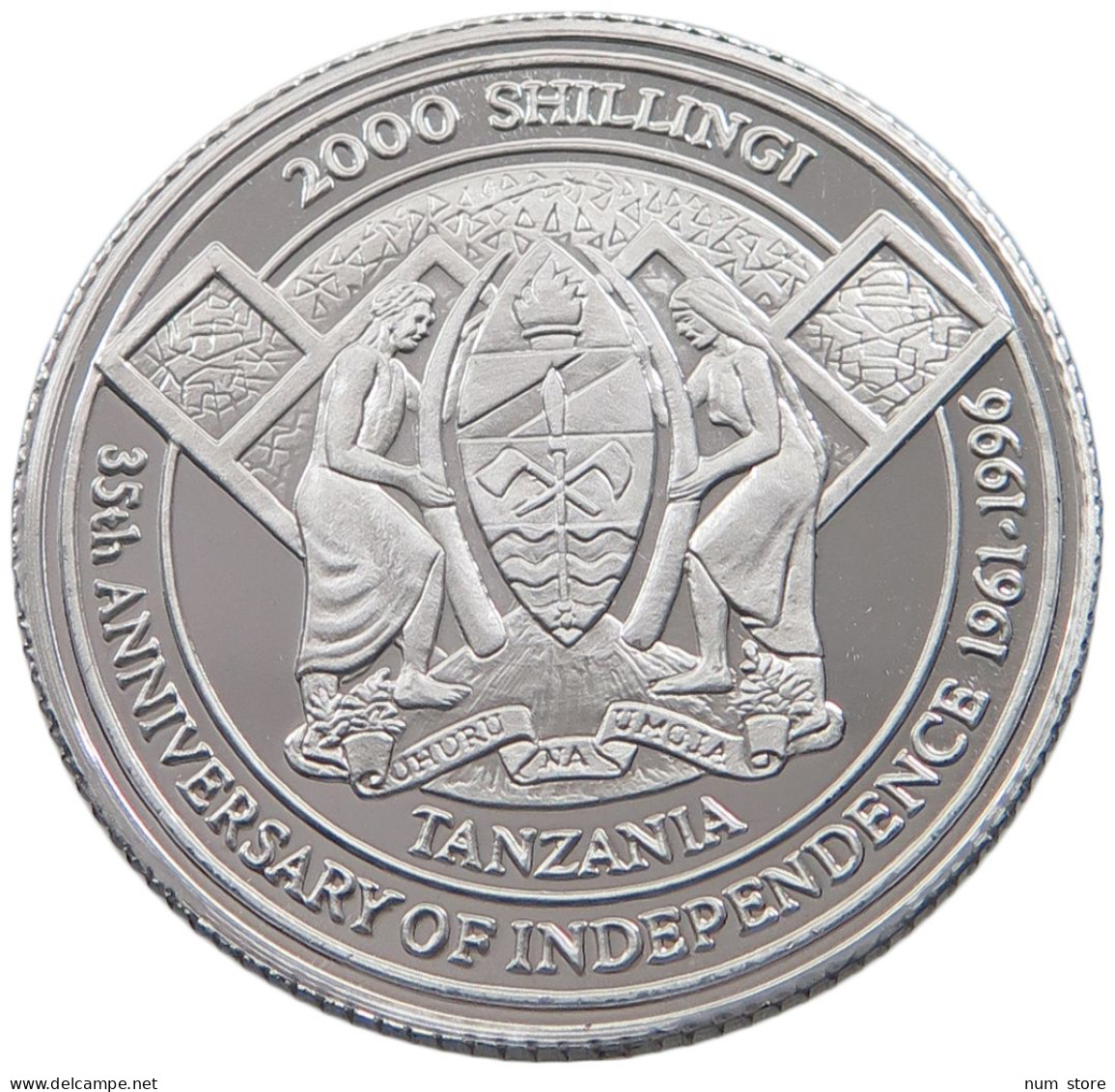 TANZANIA 2000 SHILINGI 1996 2000 SHILINGI 1996 ALUMINIUM PATTERN PROOF #alb038 0071 - Tansania