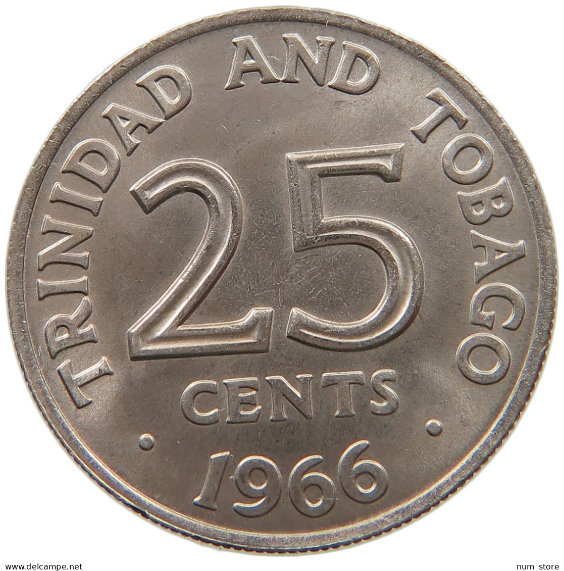 TRINIDAD AND TOBAGO 25 CENTS 1966  #s061 0457 - Trinidad Y Tobago