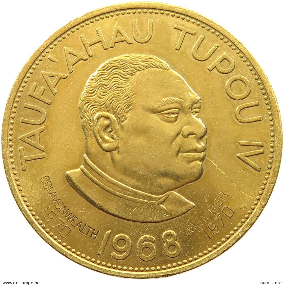 TONGA 2 PAANGA 1968 COMMONWEALTH 1970 GOLD PLATED #tm7 0415 - Tonga