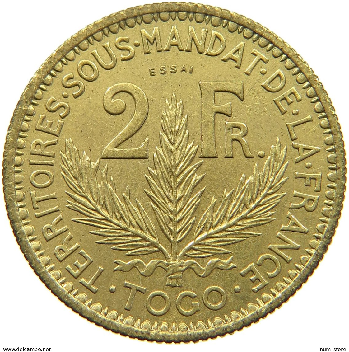 TOGO 2 FRANCS 1924 ESSAI #t079 0217 - Togo