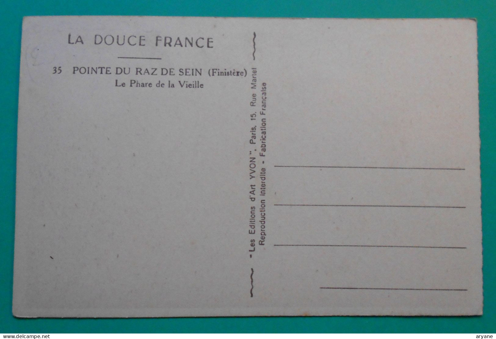 2222- CPA - PLOGOFF (29) - POINTE DU RAZ - DOUCE FRANCE - Pointe Du Raz De Sein - Le Phare De La Vieille - Yvon N° 35 -2 - Plogoff