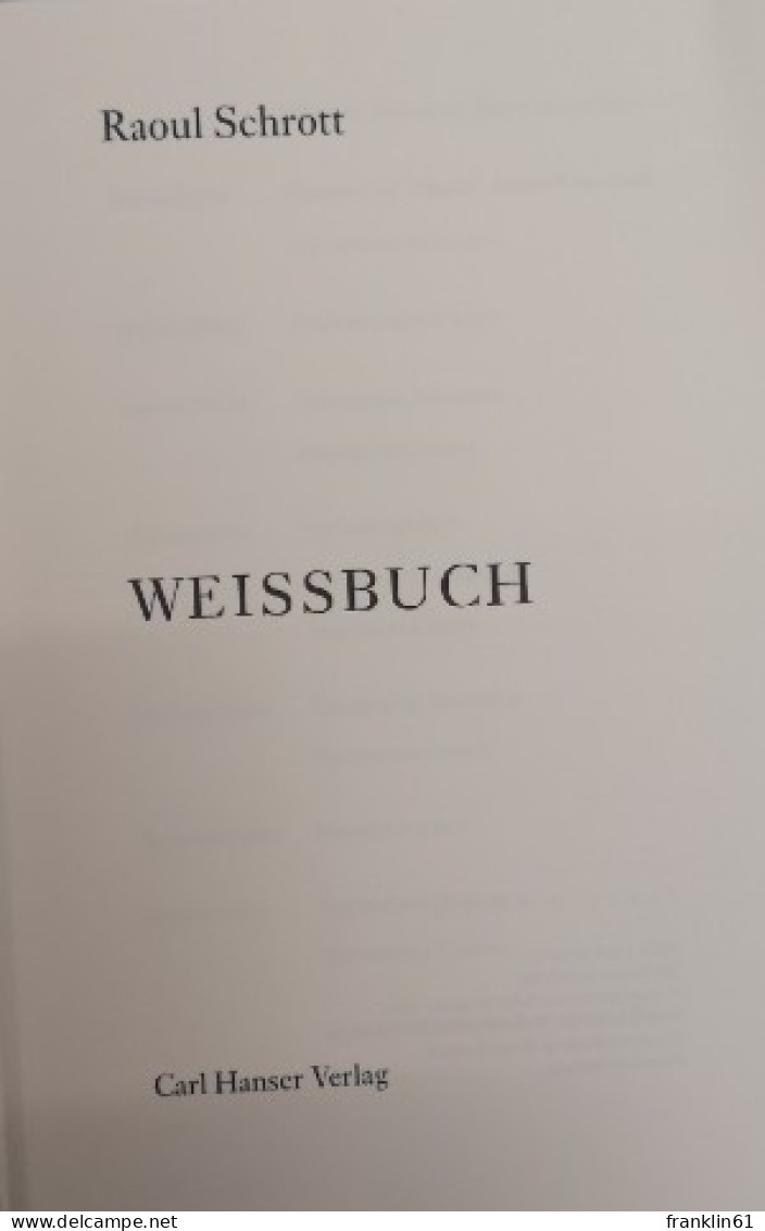 Weissbuch. - Poésie & Essais