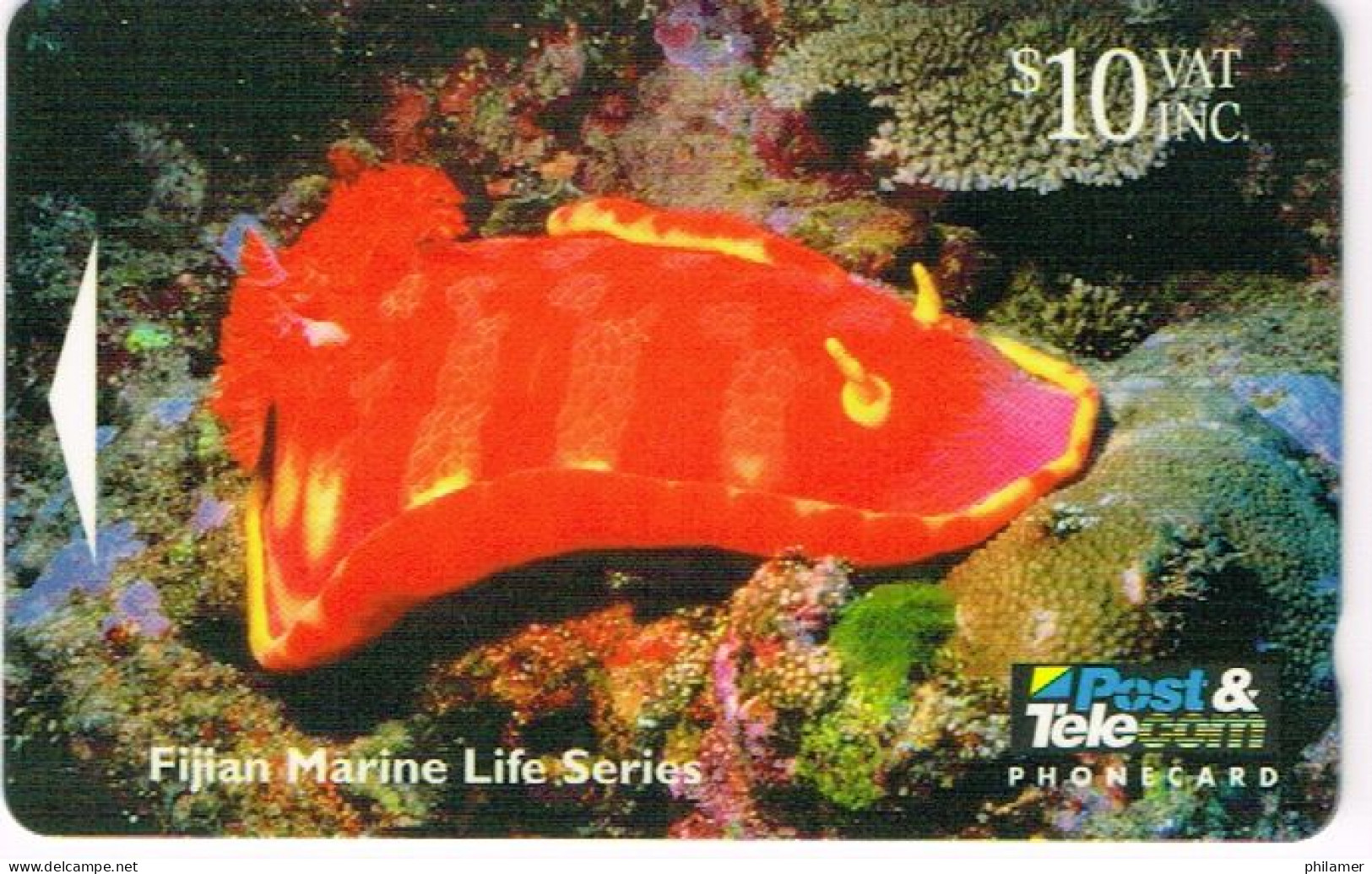 Fidji Fiji TELECARTE PHONECARD Telecom Marine Serie Sea Slug Limace Mer Nudibranch Recif Reef 1995 2 Dollars Ut BE - Fidschi