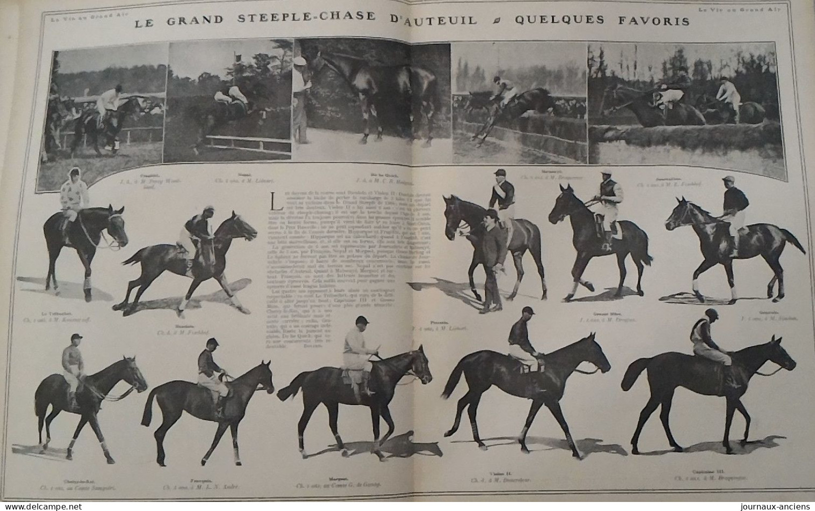 1907 HIPPISME  - LE GRAND STEEPLE CHASE D'AUTEUIL - QUELQUES FAVORIS - LA VIE AU GRAND AIR - Equitation