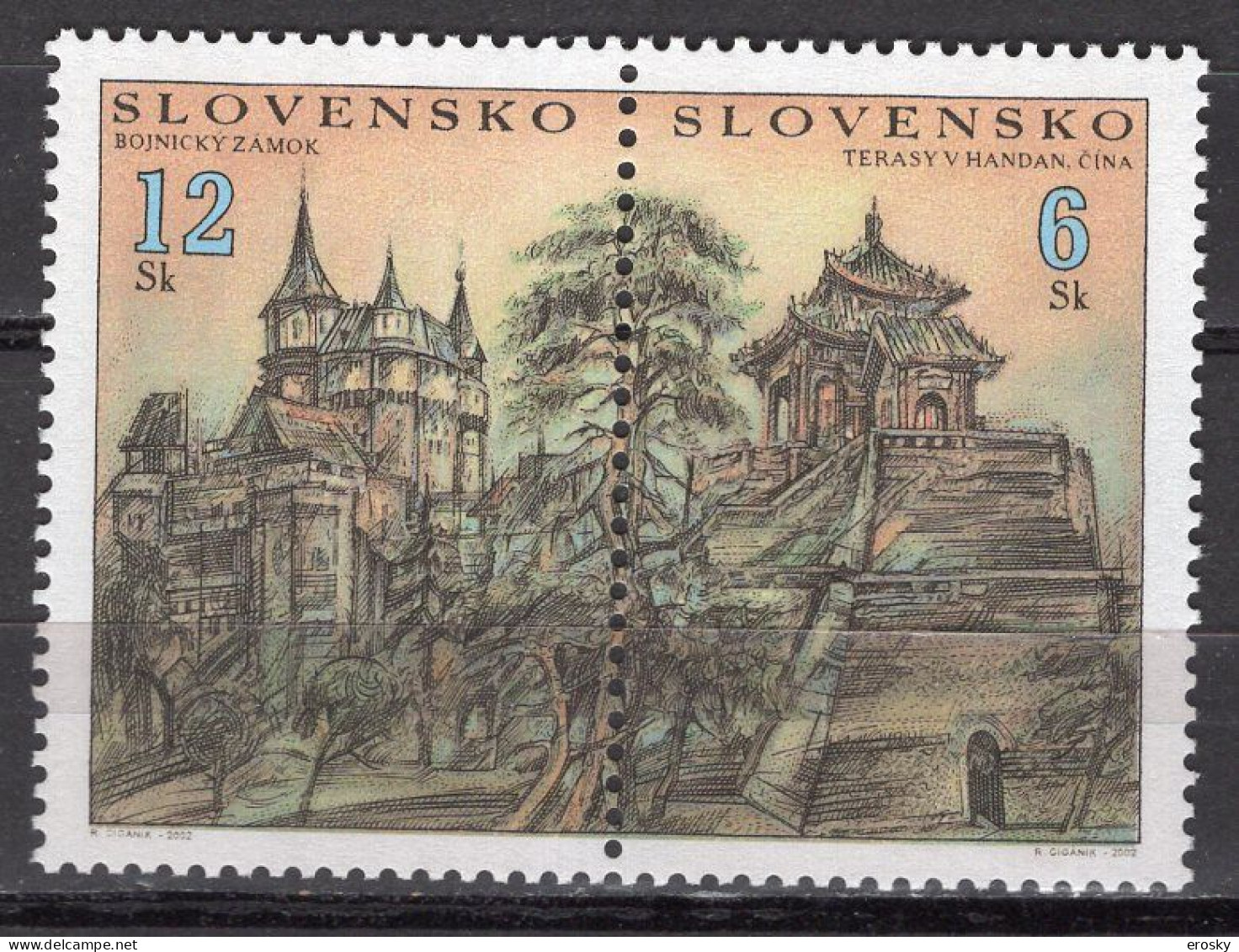 S7552 - SLOVAQUIE Yv N°374/75 ** Chateaux - Ungebraucht