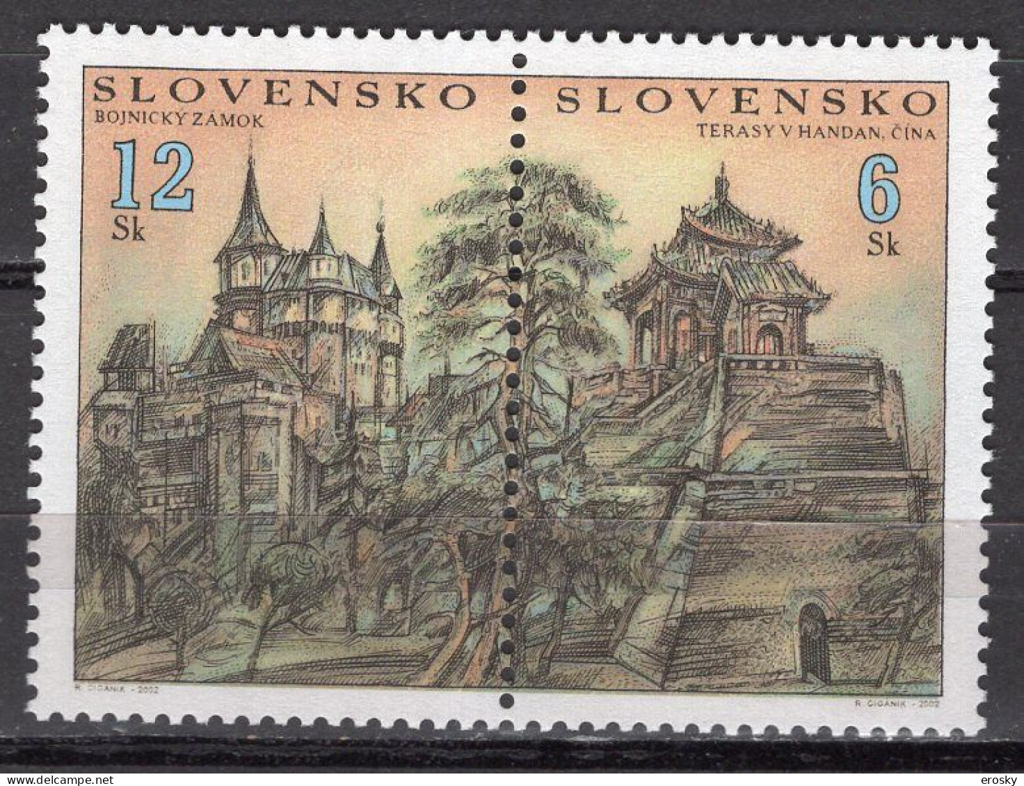 S7552 - SLOVAQUIE Yv N°374/75 ** Chateaux - Nuevos