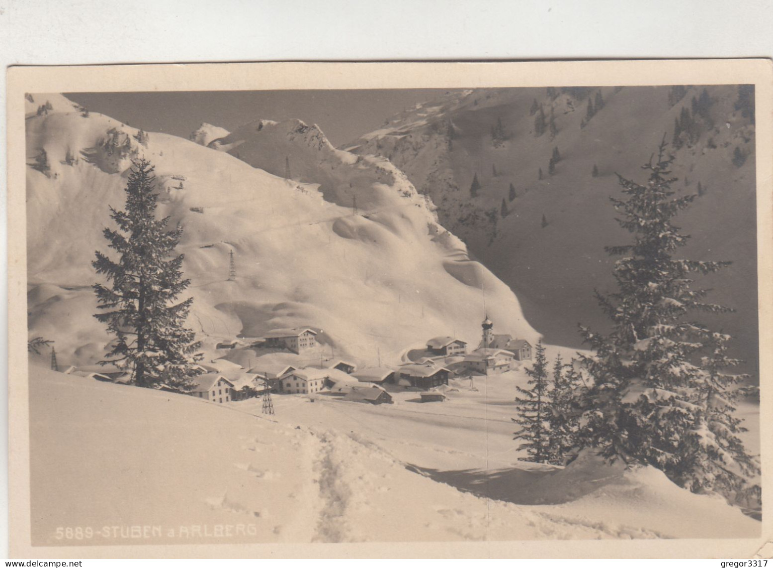 D7867) STUBEN Am ARLBERG - Tief Verschneit - Spuren Im Schnee Häuser ALT 1925 Gel. Riezlern - Stuben