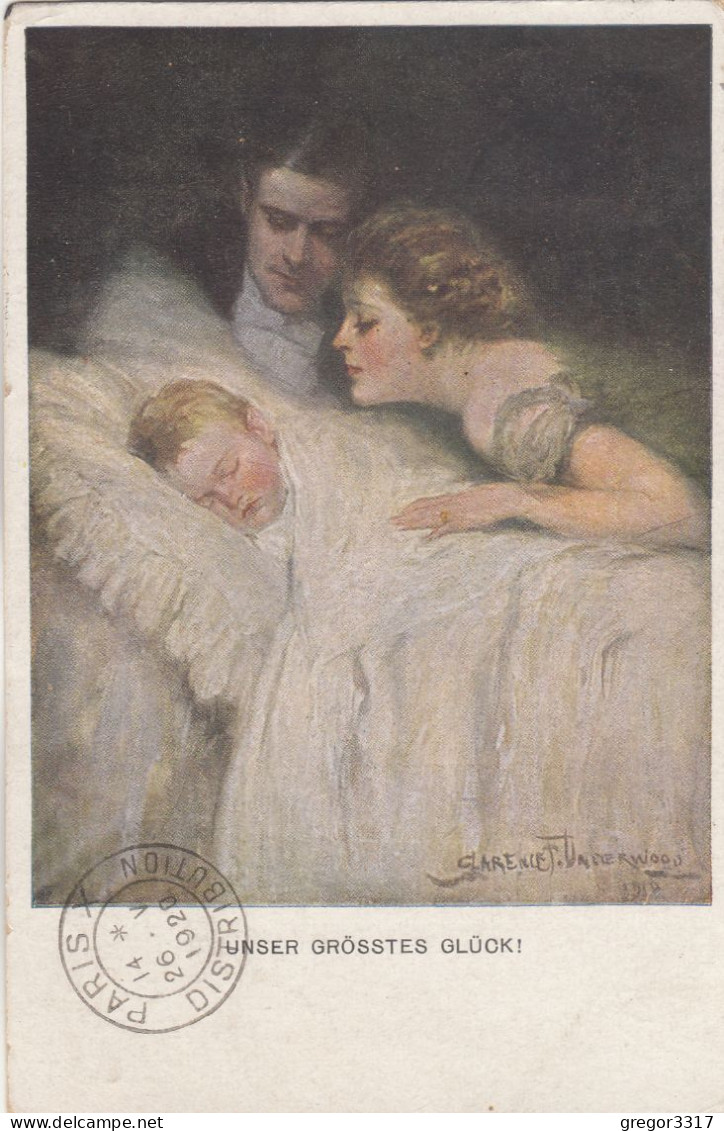 D7875) CLARENCE F. UNDERWOOD - Unser Grösstes Glück - Mutter Vater Kind - BASEL - BARIS 1920  M. Munk - Underwood, Clarence F.