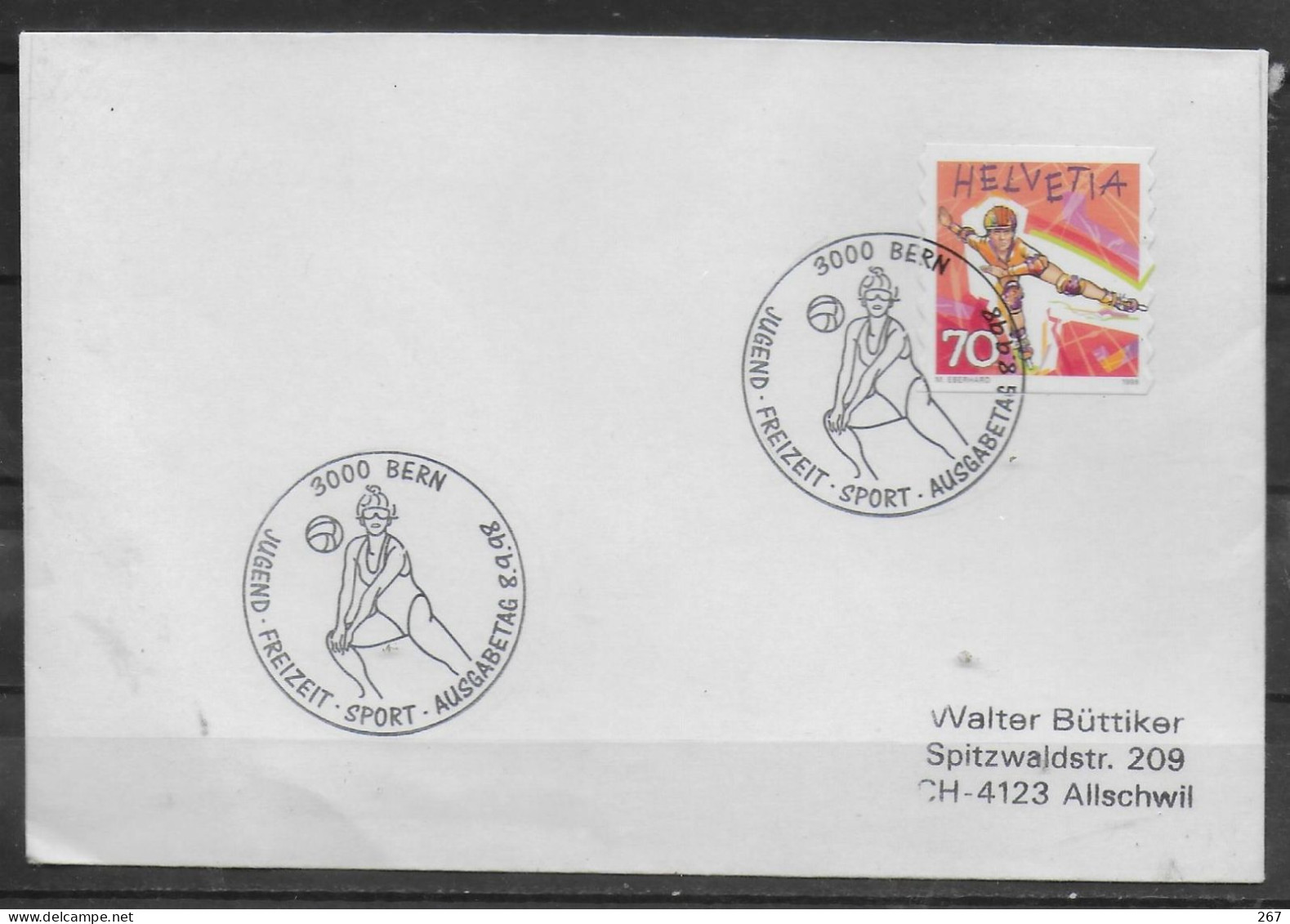 SUISSE  Lettre 1998 Volley Ball - Pallavolo