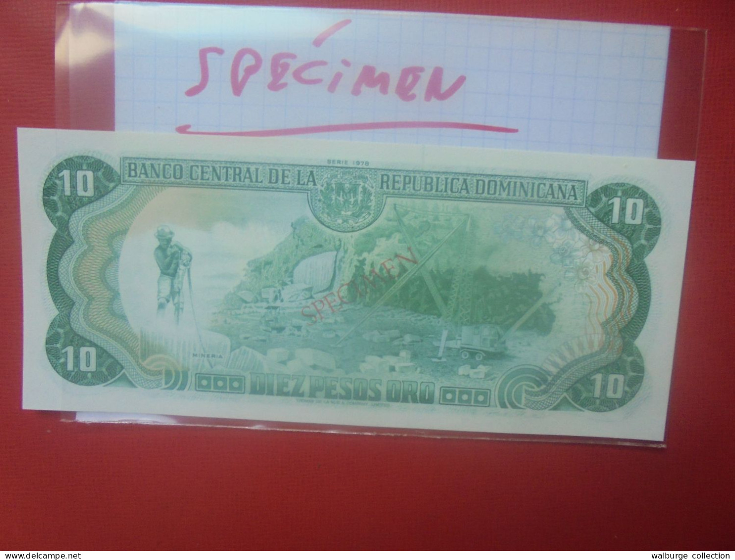 +++SPECIMEN+++DOMINIQUE 10 PESOS 1978 Neuf (B.31) - Repubblica Dominicana