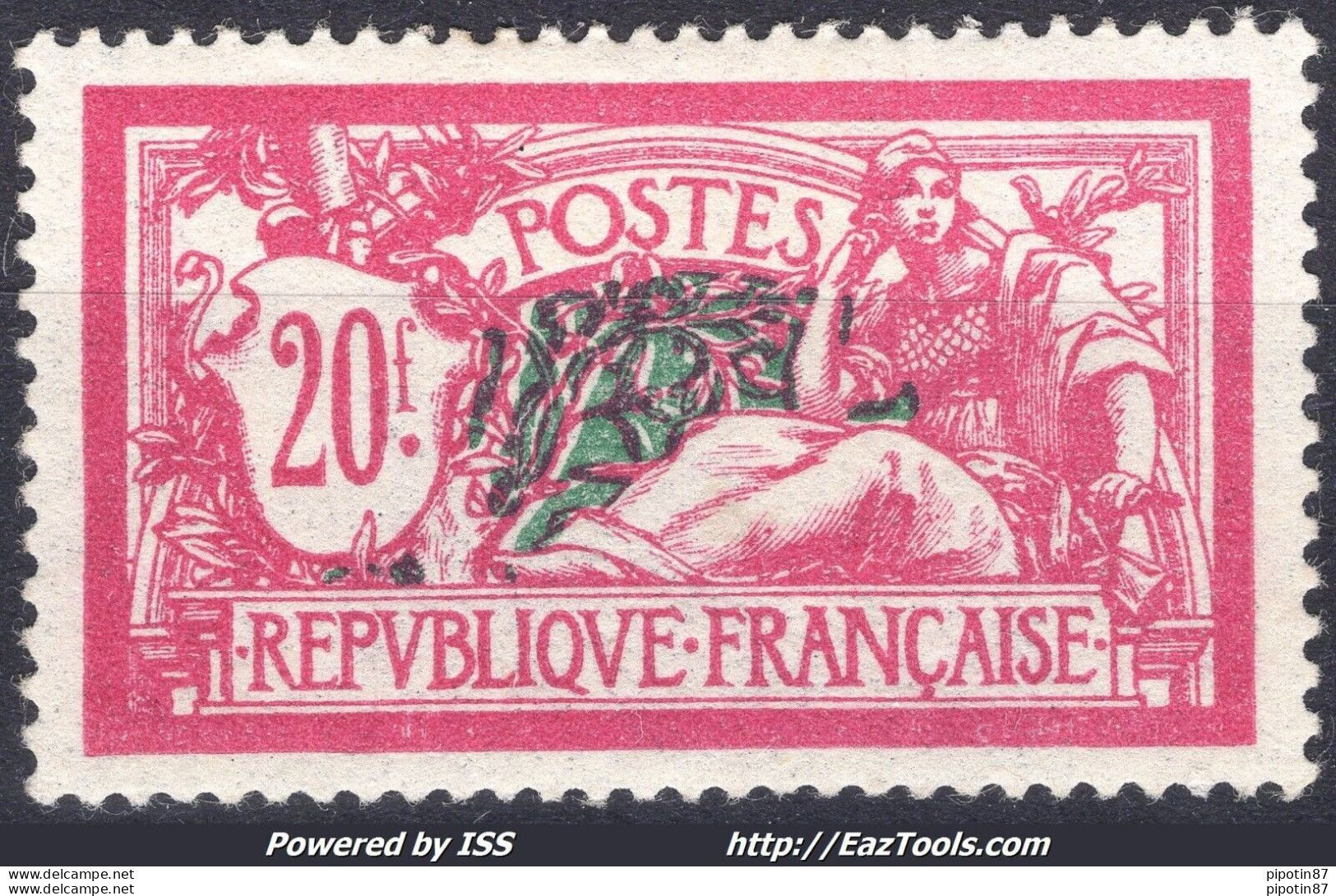 FRANCE TYPE MERSON 20Fr LILAS ROSE ET VERT BLEU N° 208 NEUF * AVEC CHARNIERE - 1900-27 Merson