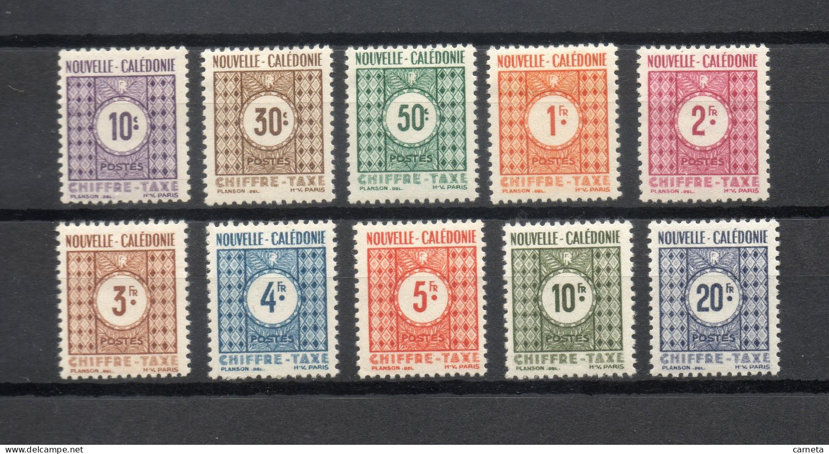 Nlle CALEDONIE TAXE   N° 39 à 48   NEUFS AVEC CHARNIERES  COTE 13.00€     CHIFFRE - Postage Due