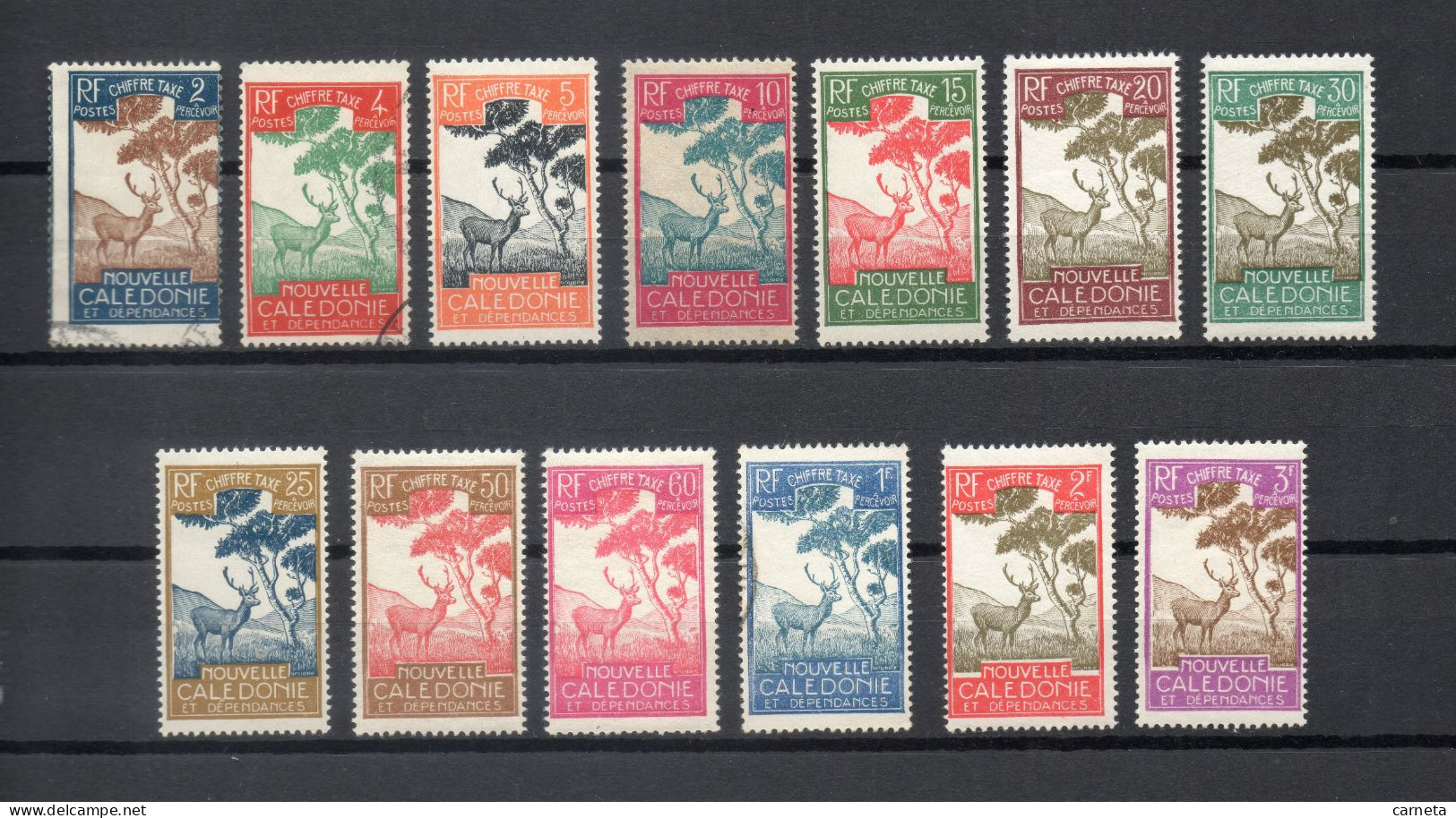 Nlle CALEDONIE TAXE   N° 26 à 38   NEUFS AVEC CHARNIERES + OBLITERES  COTE 19.00€    ANIMAUX PAYSAGE VOIR DESCRIPTION - Timbres-taxe