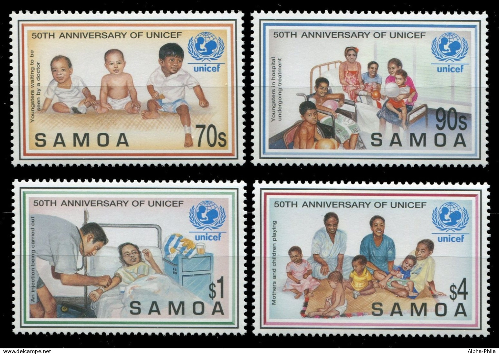 Samoa 1996 - Mi-Nr. 846-849 ** - MNH - UNICEF - Amerikanisch-Samoa