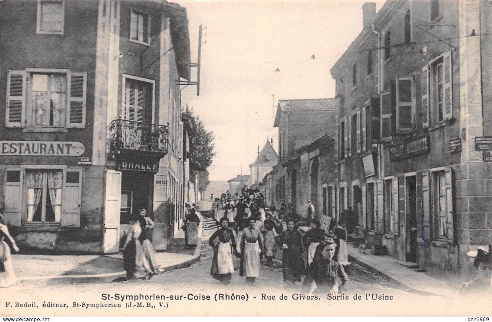 SAINT-SYMPHORIEN-sur-COISE (Rhône) - Rue De Givors - Sortie De L'Usine - Restaurant - Saint-Symphorien-sur-Coise