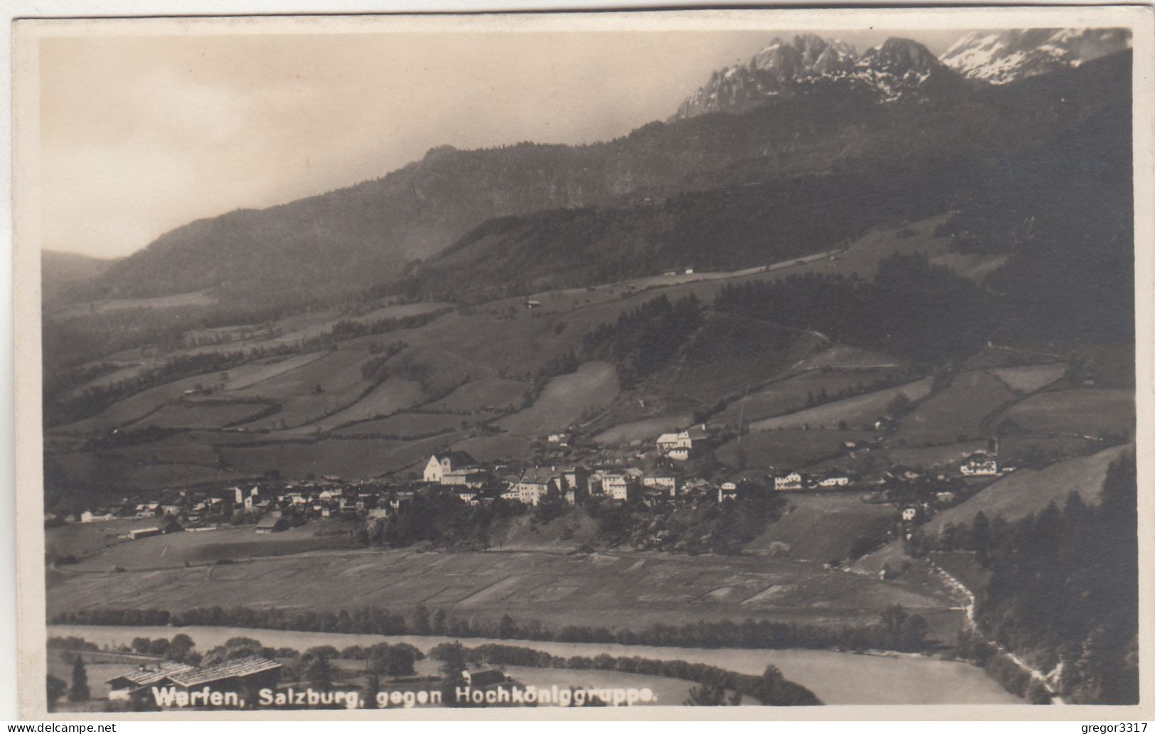 D7963) WERFEN - Salzburg Gegen Hochköniggruppe - FOTO AK - Fluss - ALT - Werfen