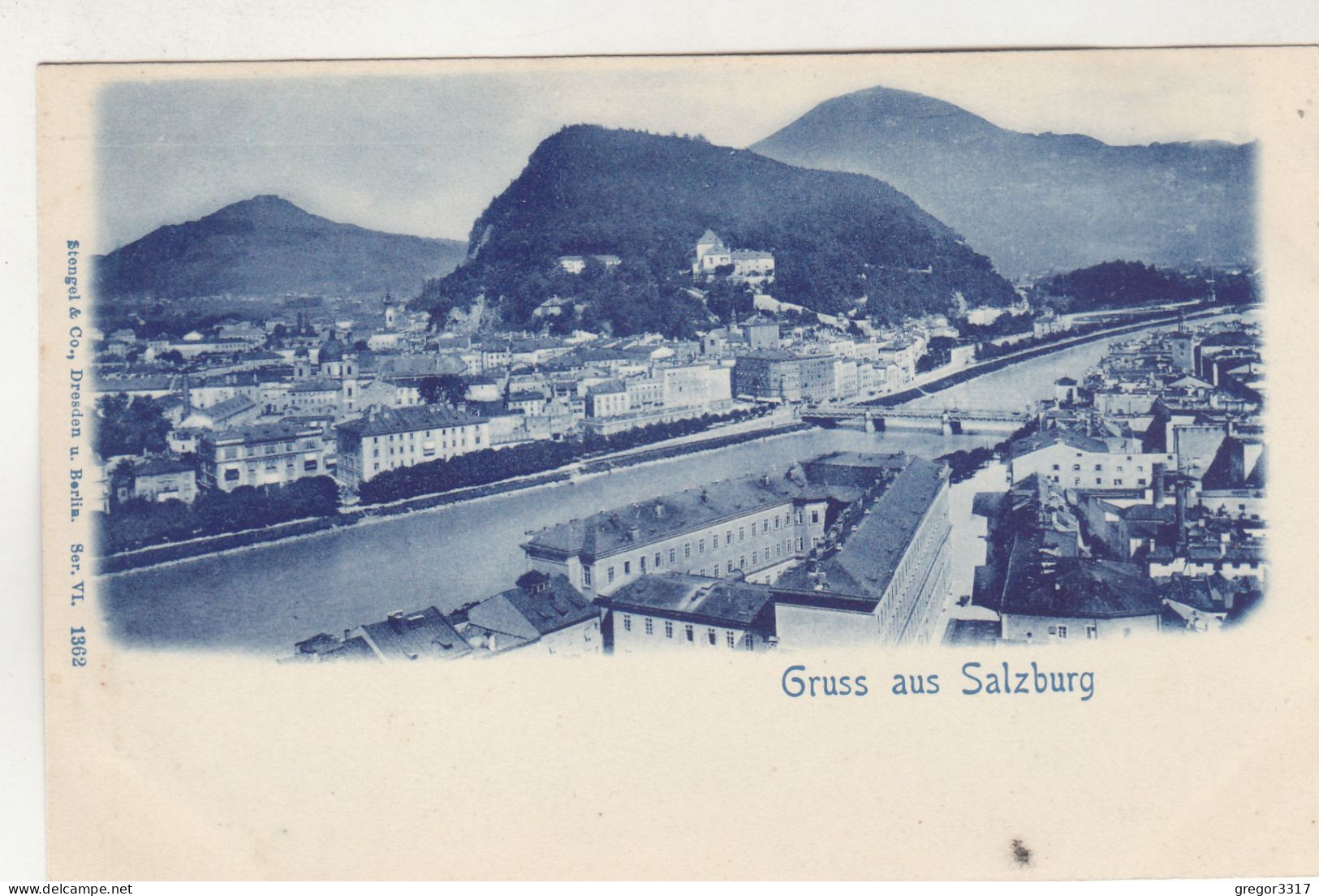 D7967) GRUSS Aus SALZBURG - Schöne Alte Bläuliche Litho - Stengel & Co - Salzburg Stadt