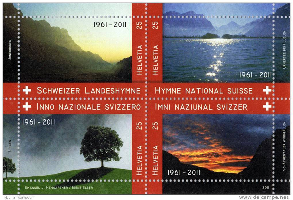 Switzerland 2011 50 Years Swiss National Anthem Mountains MNH ** - Ungebraucht