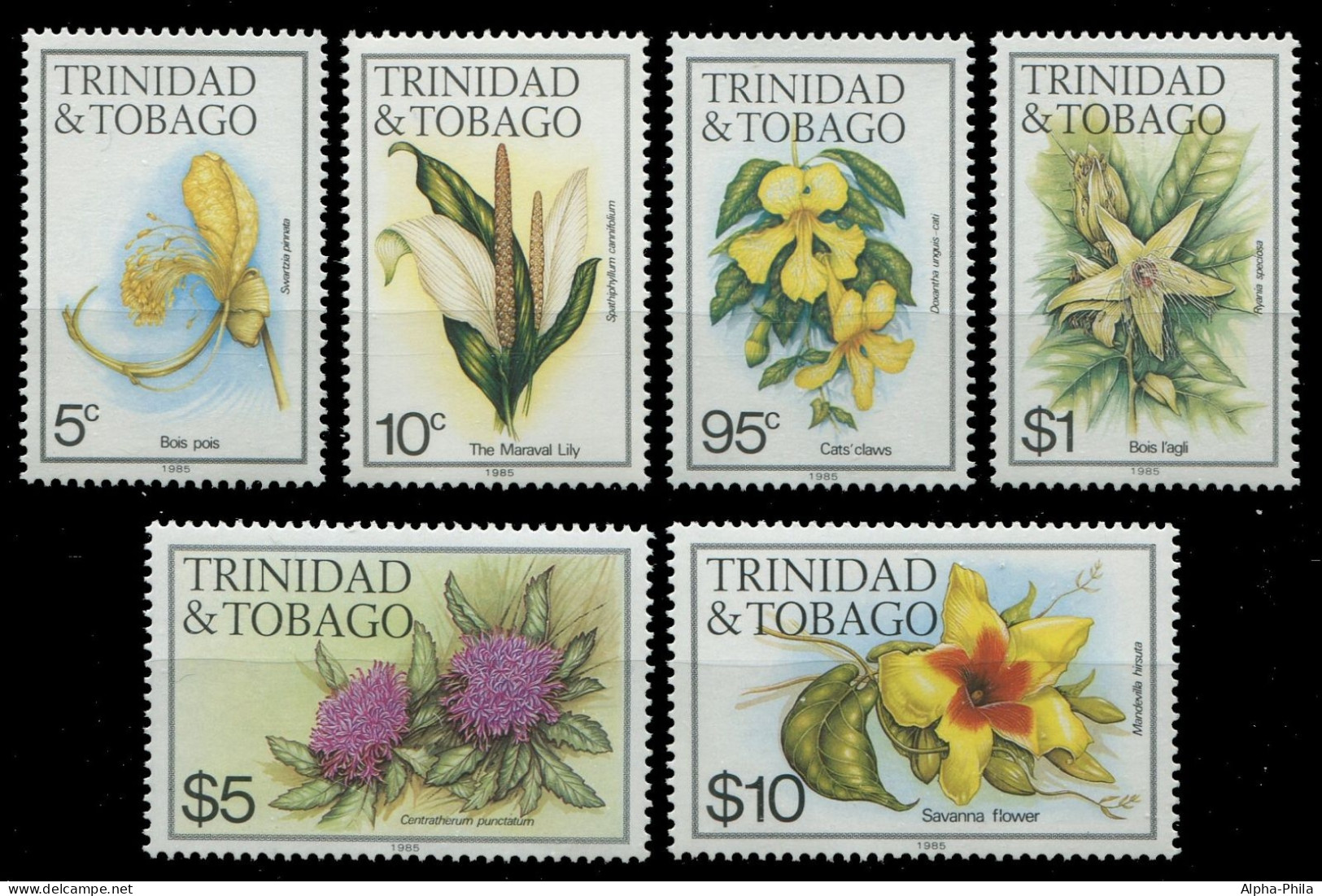 Trinidad & Tobago 1985 - Mi-Nr. 479-494 III ** - MNH - Blumen / Flowers - Trinidad & Tobago (1962-...)