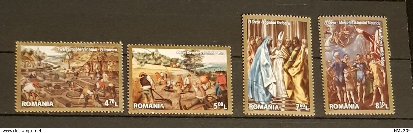 ROMANIA ART PAINTINGS SET USED - Oblitérés