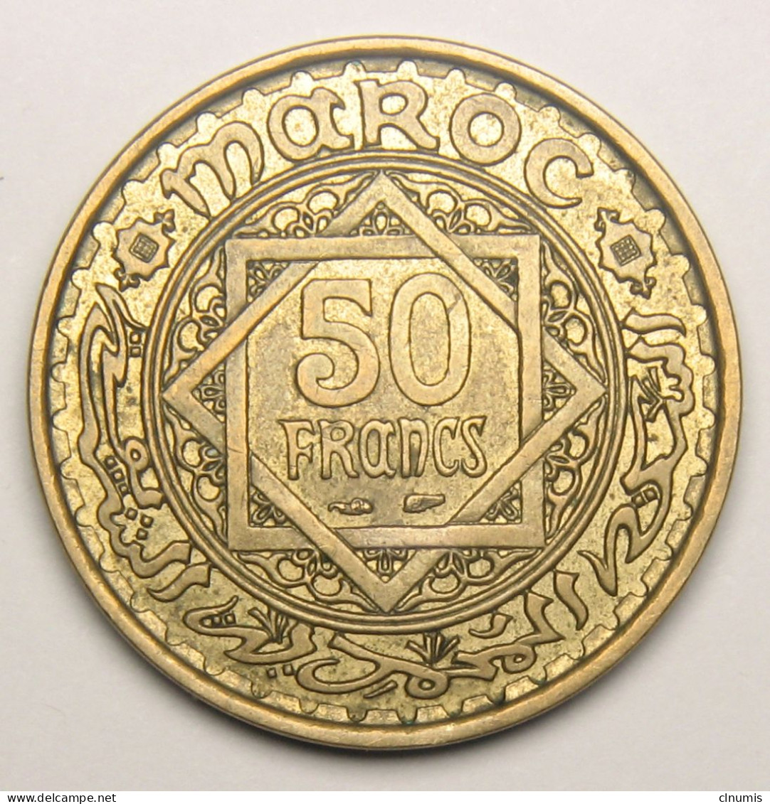 Maroc, Protectorat Français, 50 Francs 1952 (1371), Bronze-aluminium - Marocco