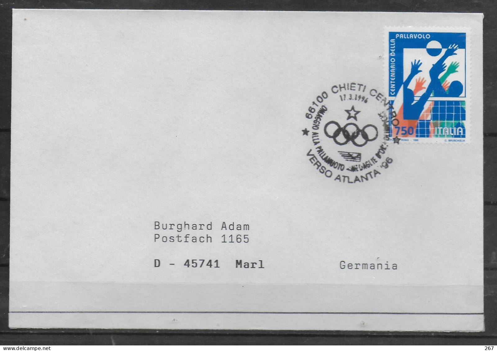 ITALIE Lettre 1996 Chieti Jo Volley Ball - Volleyball