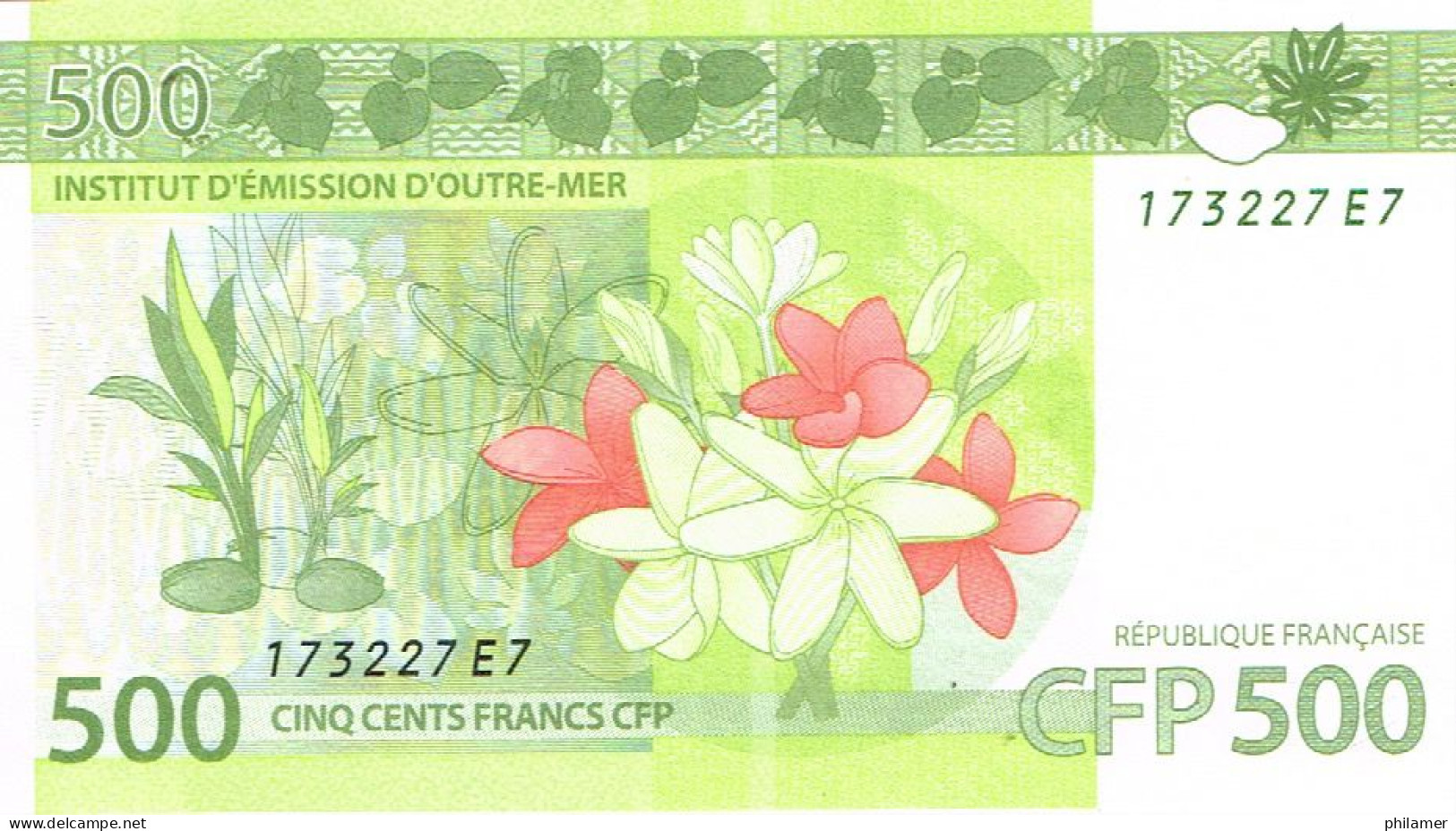 E7 Nouvelle Caledonie Caledonia Billet Banque Monnaie Banknote IEOM 500 F Taro Hibiscus Coco Coconut Mint UNC - Territorios Francés Del Pacífico (1992-...)