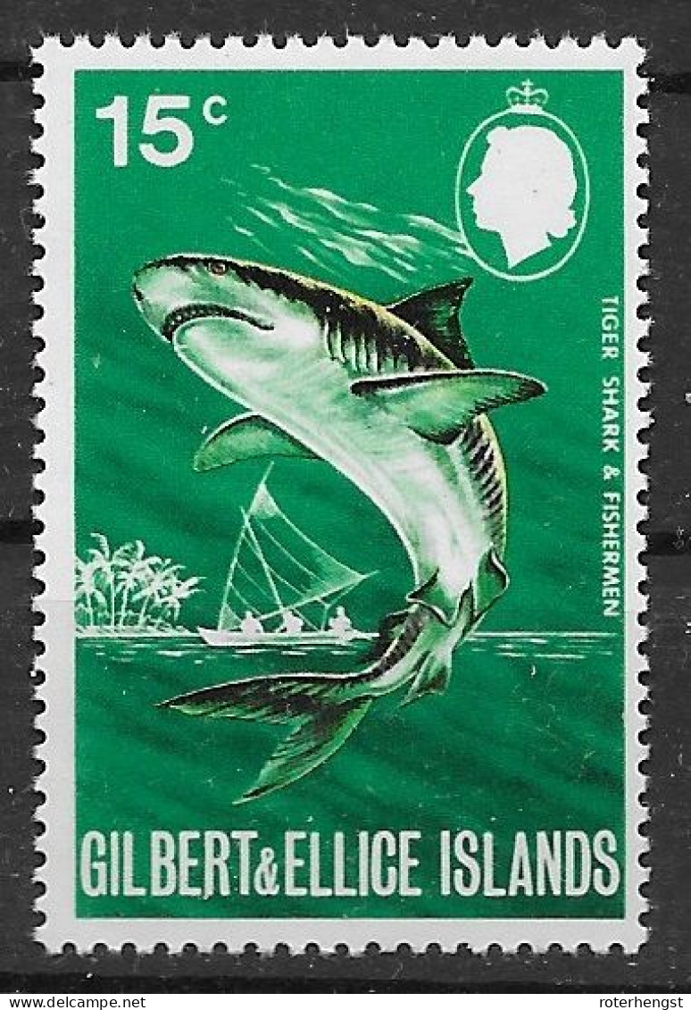 Gilbert & Ellice Islands Mnh ** 1971 Shark Fish 6 Euros - Gilbert- Und Ellice-Inseln (...-1979)