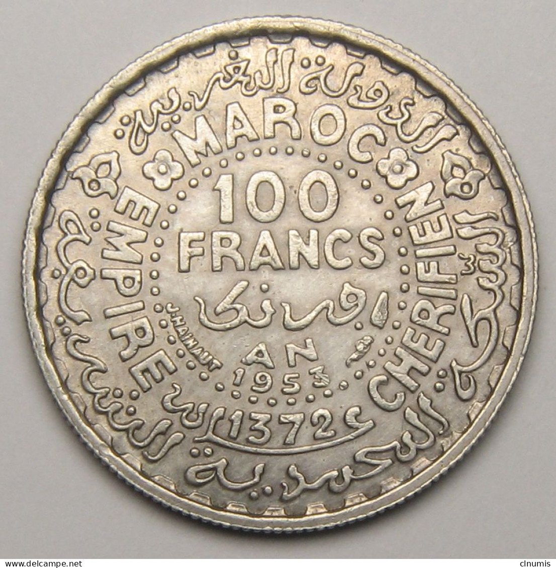 Maroc, Protectorat Français, 100 Francs 1953 (1372), Argent - Maroc