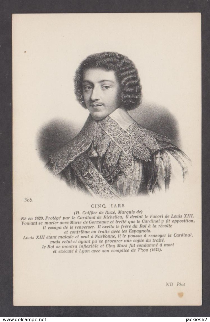 091565/ Henri COËFFIER DE RUZÉ D'EFFIAT, Marquis De Cinq-Mars, Grand écuyer De France - Hommes Politiques & Militaires