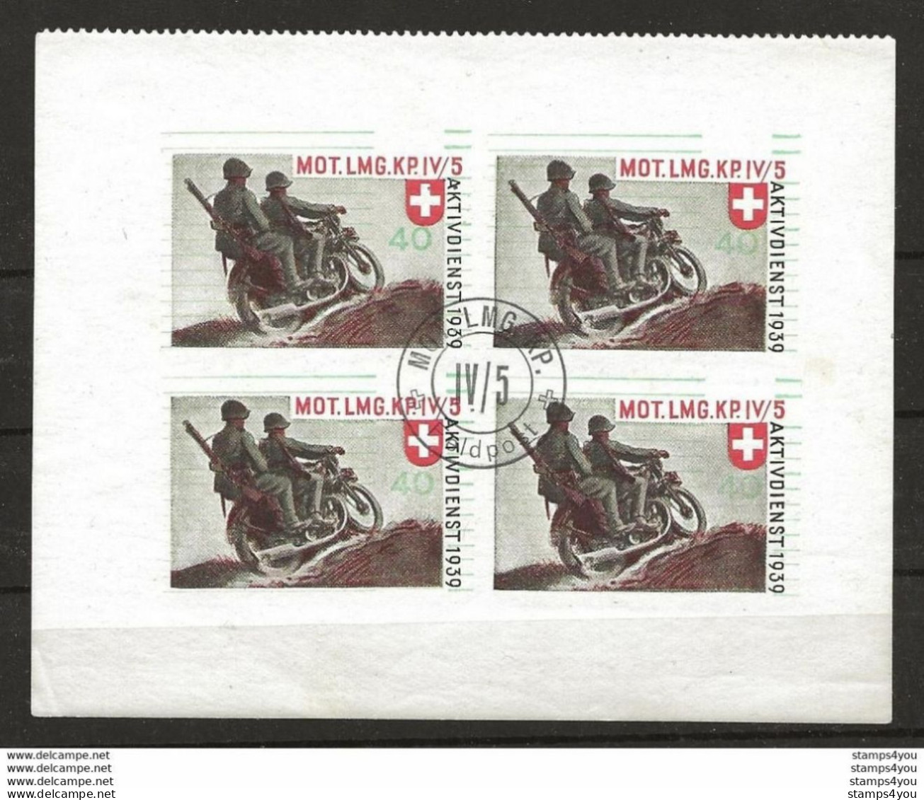 407 - 33 - Feuillet Non-dentelé    "Mot. LMG. KP IV/5"     Cachet Feldpost - Vignetten