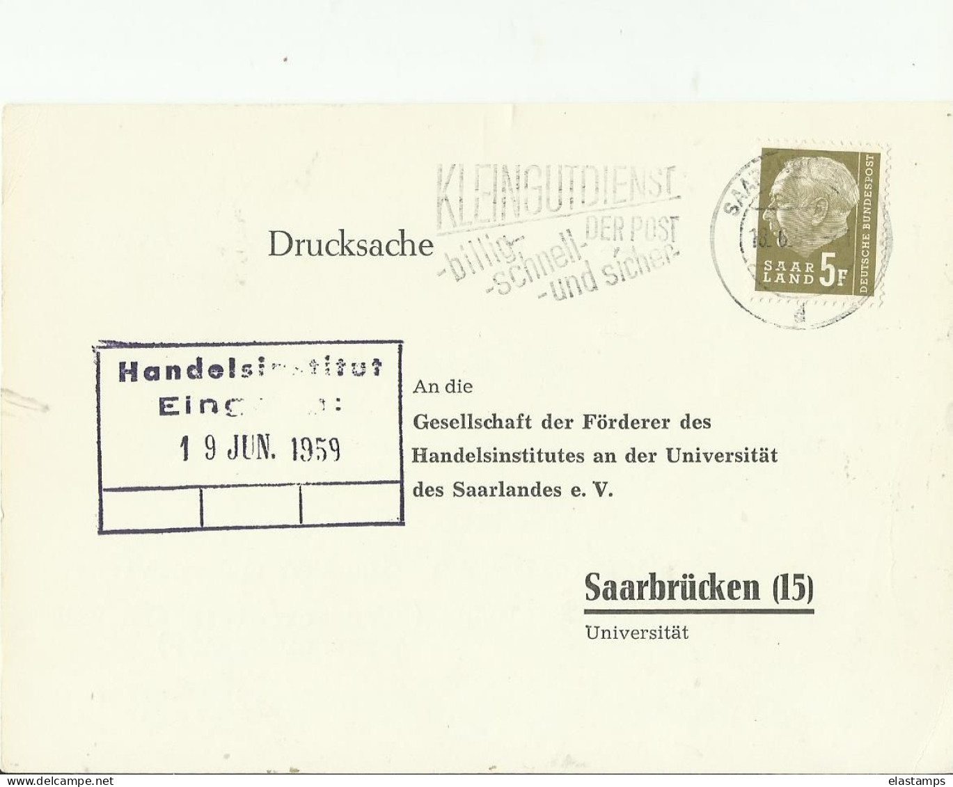 SAAR GS 1959 - Postal  Stationery