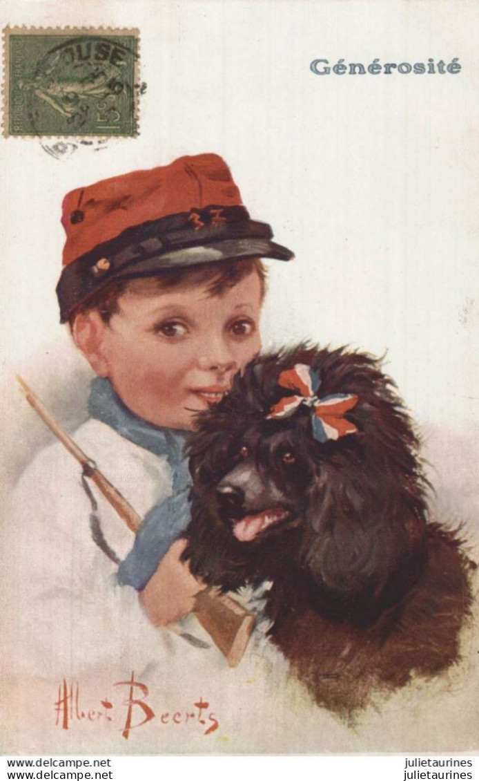 BEERTS ALBERT ILLUSTRATEUR ENFANT ET CHIEN GENEROSITE CPA BON ETAT - Beerts, Albert